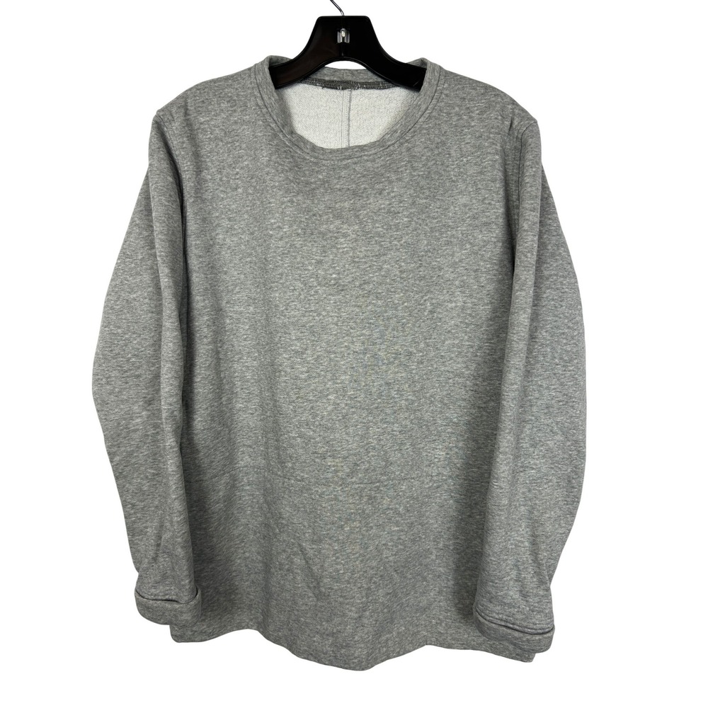 Lululemon‎ Grey Side Zip Crewneck Minimal Sweatshirt Athletic Pullover Size 10
